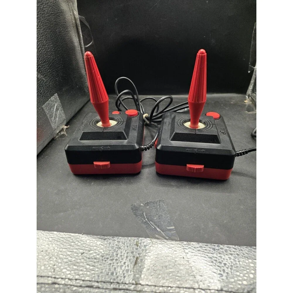Lot of 2 Wico Command Control Joysticks Atari 5200 Red Black Vintage UNTESTED